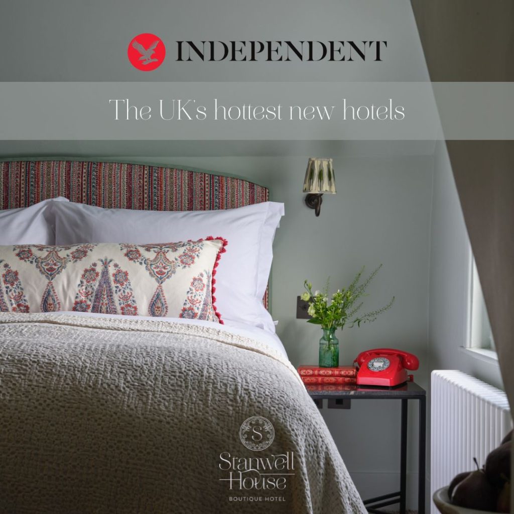 A graphic showcasing our feature in The Independent's 'UK's hottest new hotels'